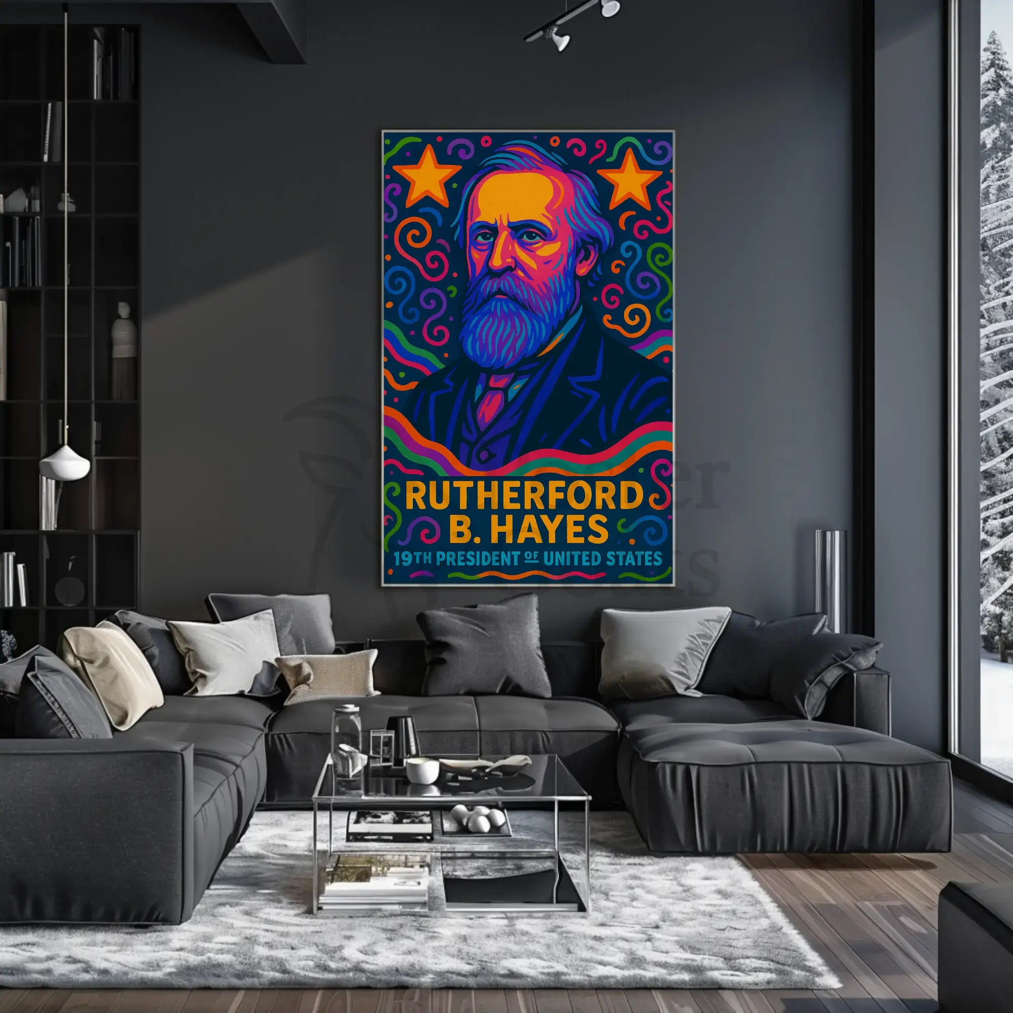Rutherford B. Hayes Pop Art Presidential Poster PosterGoat