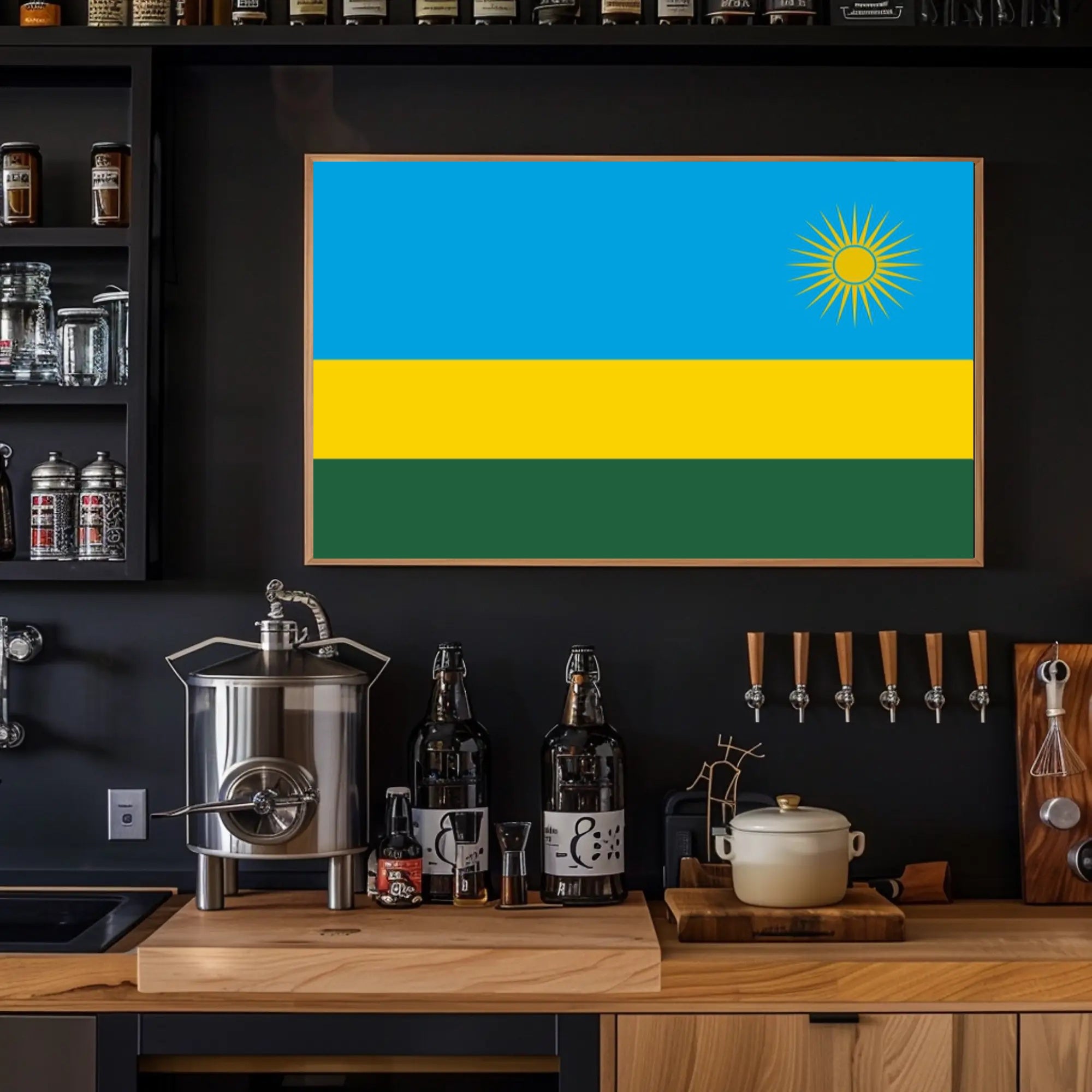 Rwanda Flag Patriotic Art Country Flag Poster PosterGoat