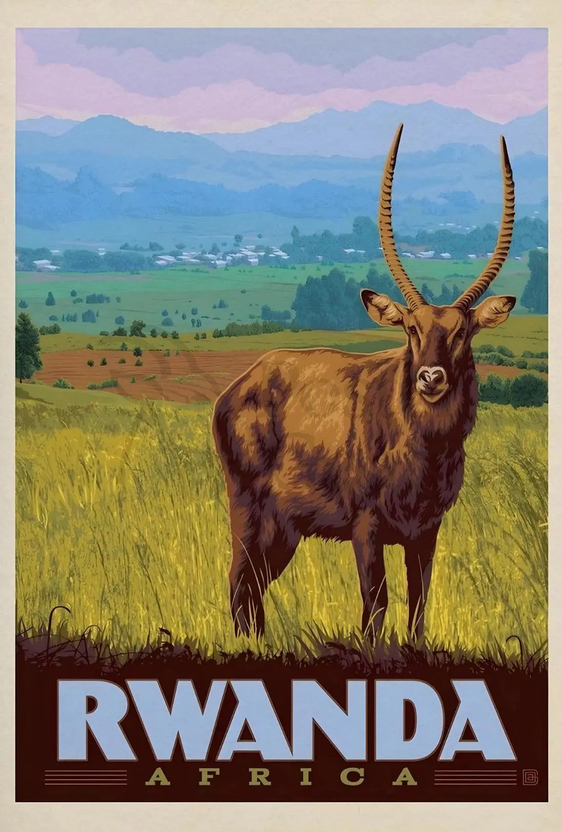 Rwanda Wilderness Adventure Classic Travel Poster PosterGoat