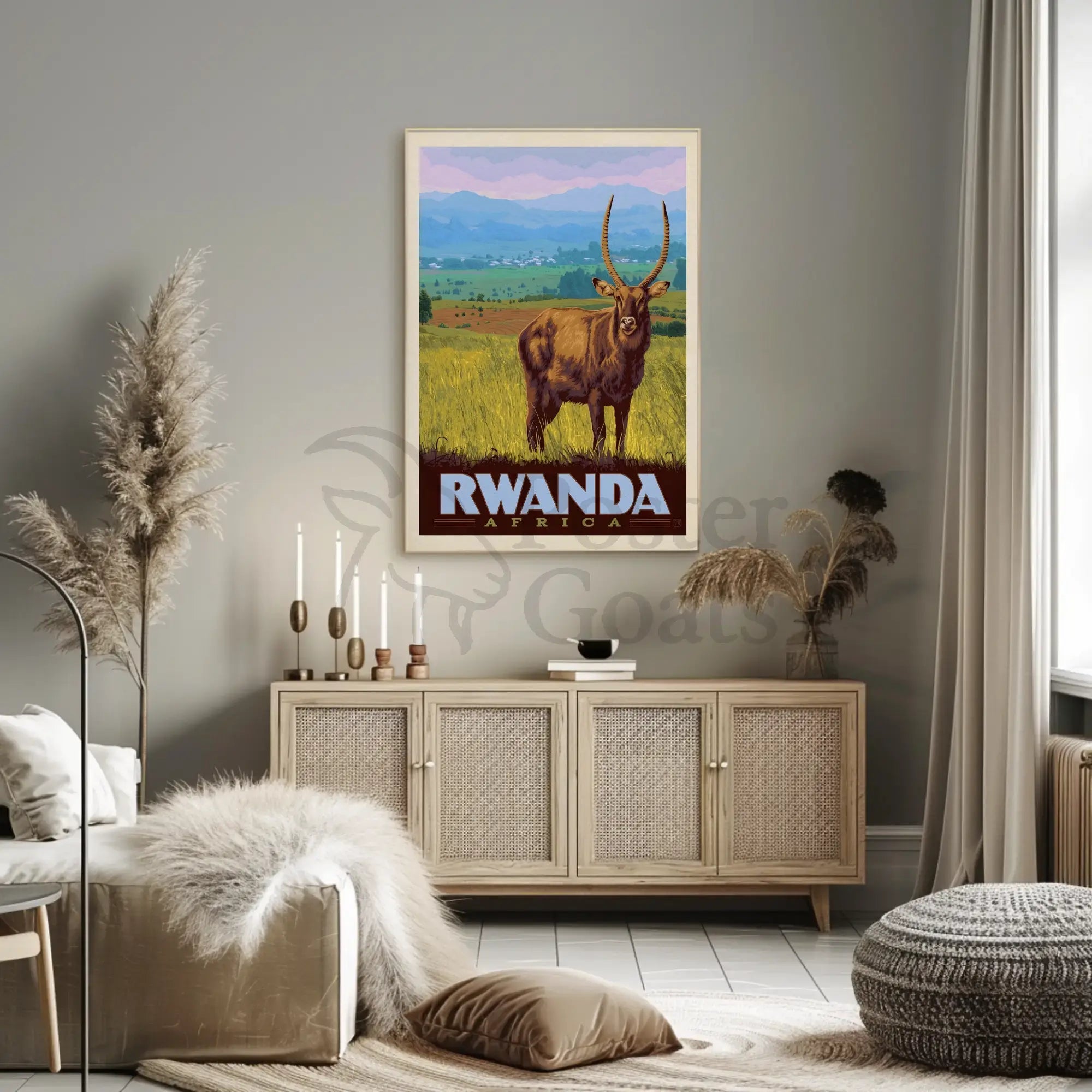 Rwanda Wilderness Adventure Classic Travel Poster PosterGoat
