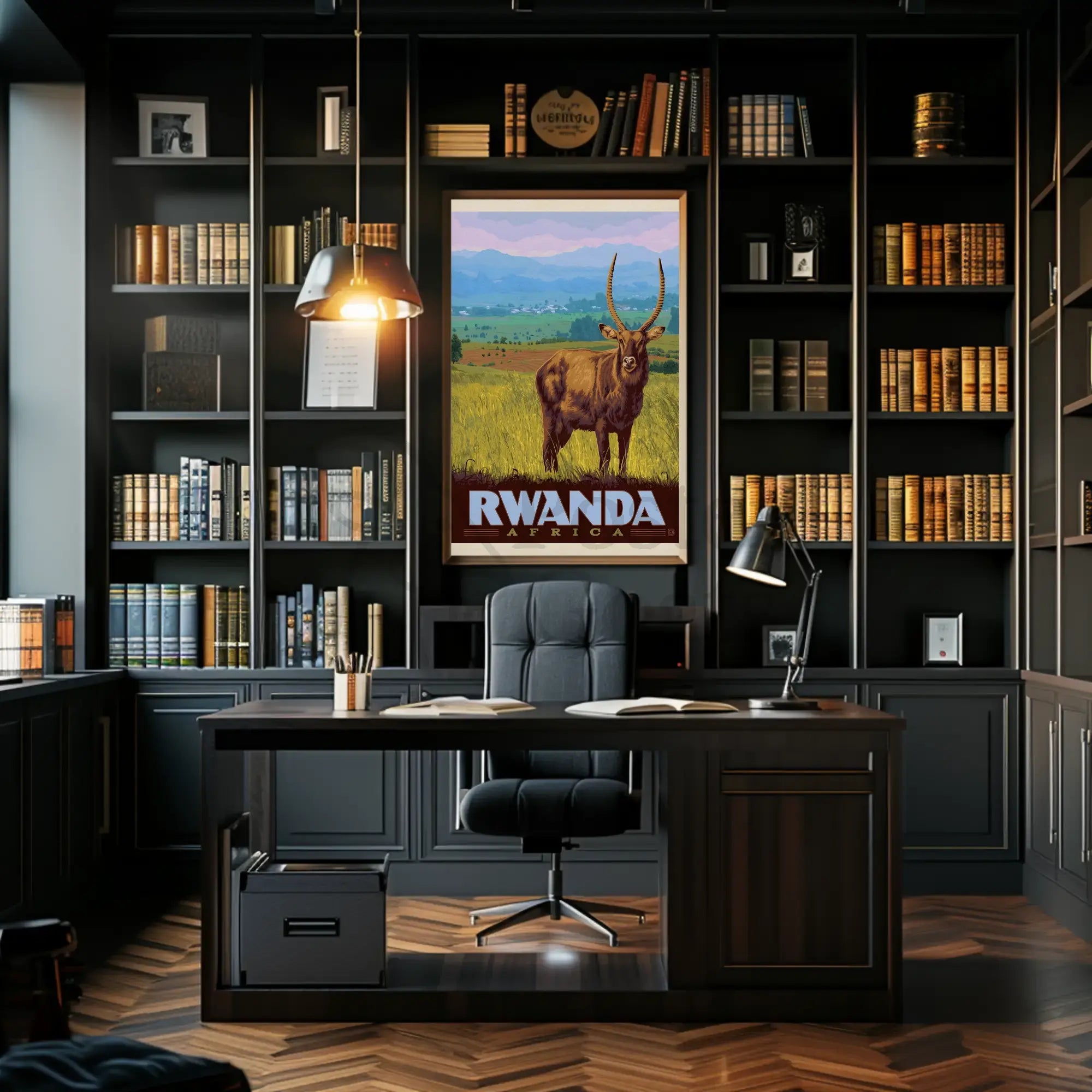 Rwanda Wilderness Adventure Classic Travel Poster PosterGoat