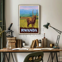 Rwanda Wilderness Adventure Classic Travel Poster PosterGoat