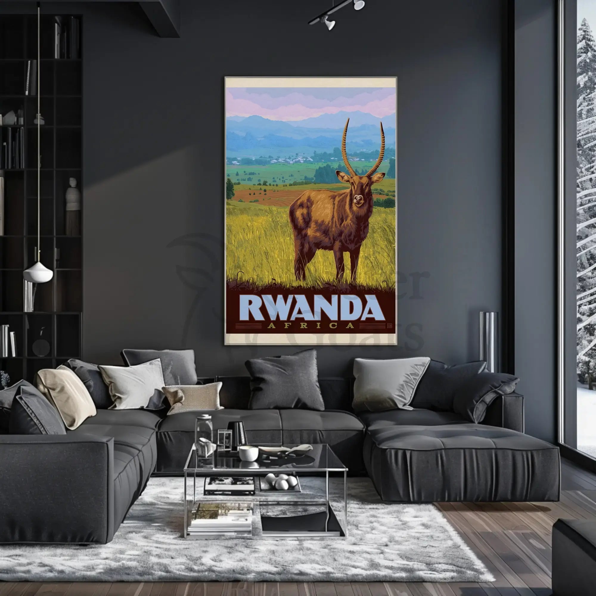 Rwanda Wilderness Adventure Classic Travel Poster PosterGoat