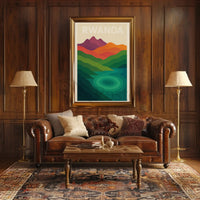 Rwanda's Serene Landscapes Modern Travel Poster PosterGoat