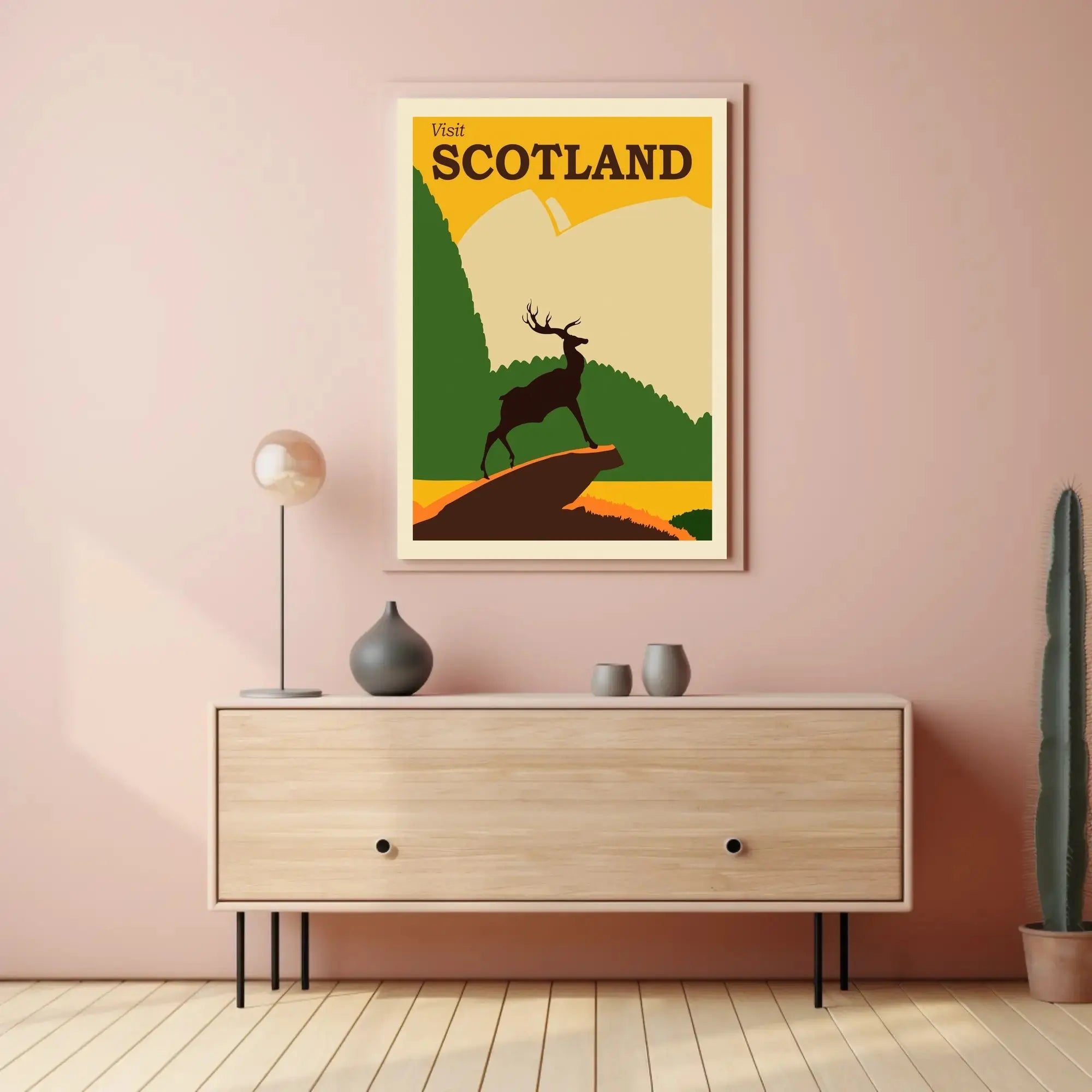 SCOTLAND Stag Retro Travel Poster Evokes Scottish Highlands Adventure PosterGoat
