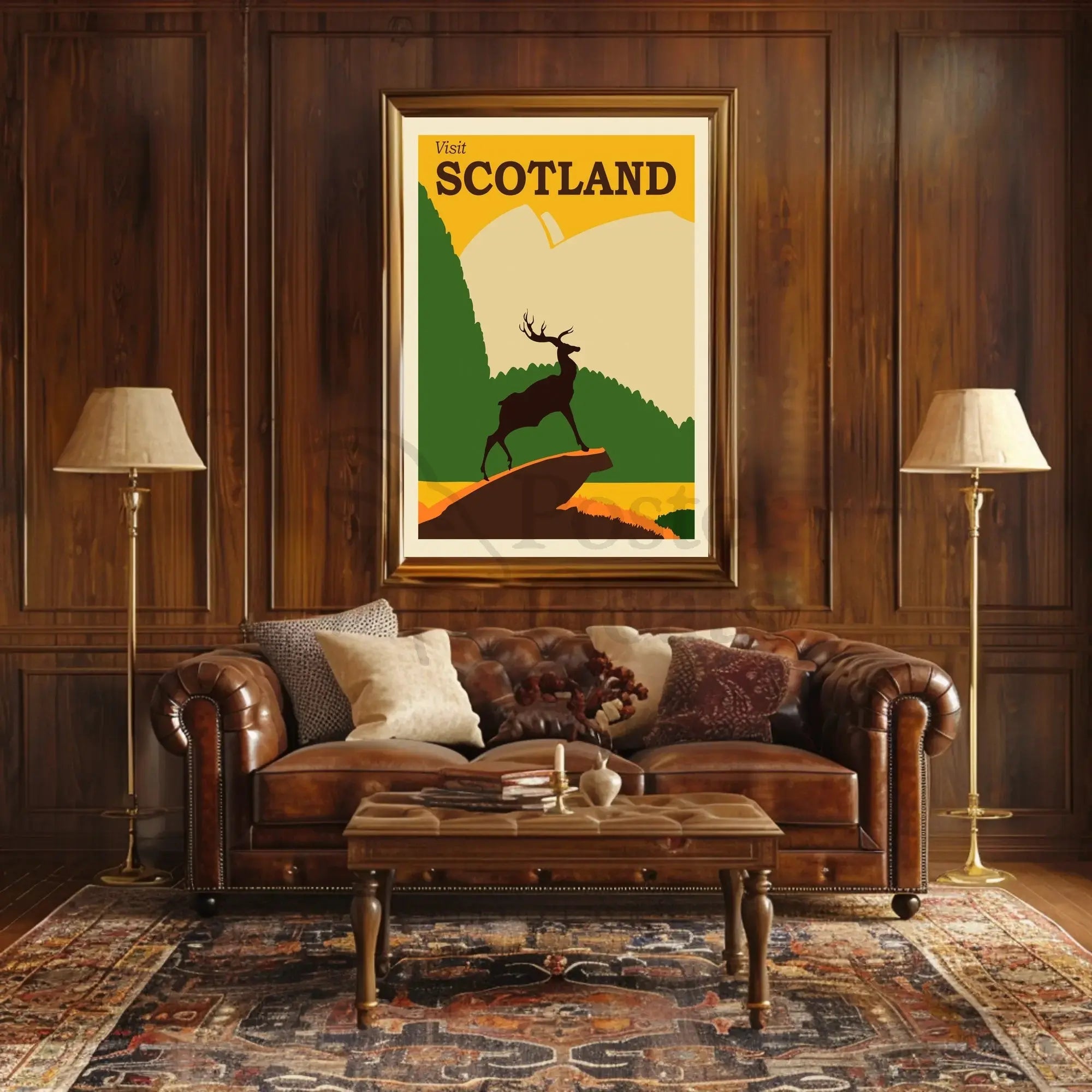 SCOTLAND Stag Retro Travel Poster Evokes Scottish Highlands Adventure PosterGoat