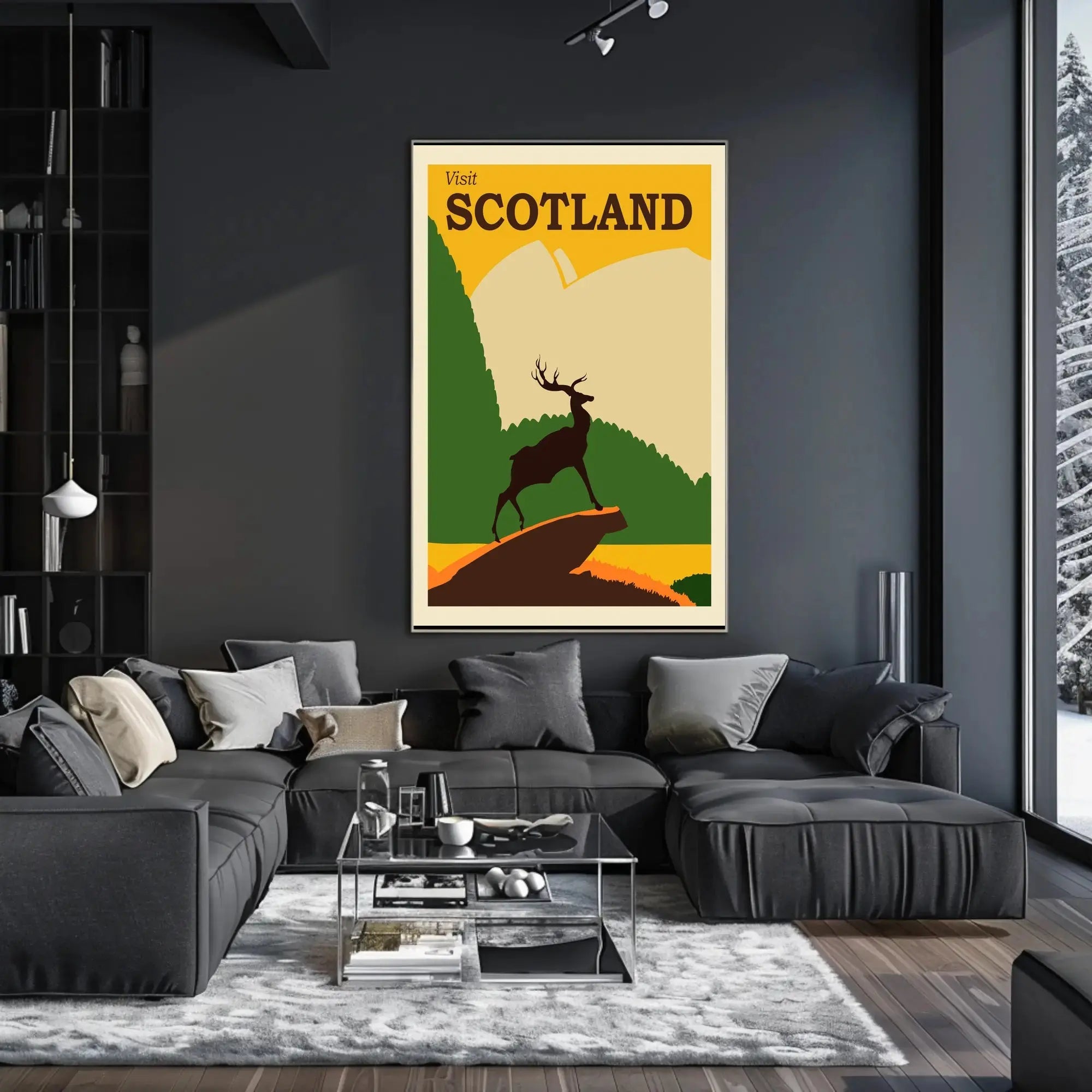 SCOTLAND Stag Retro Travel Poster Evokes Scottish Highlands Adventure PosterGoat