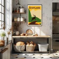 SCOTLAND Stag Retro Travel Poster Evokes Scottish Highlands Adventure PosterGoat