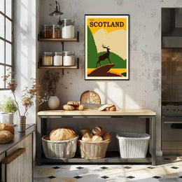 SCOTLAND Stag Retro Travel Poster Evokes Scottish Highlands Adventure PosterGoat