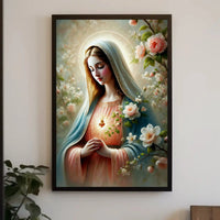 Sacred Heart Madonna Religious Art Print Poster PosterGoat