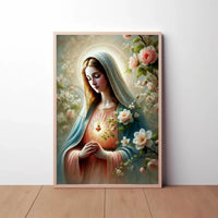 Sacred Heart Madonna Religious Art Print Poster PosterGoat