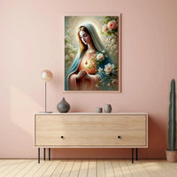 Sacred Heart Madonna Religious Art Print Poster PosterGoat