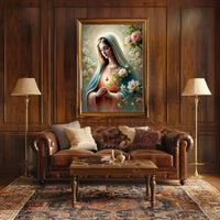 Sacred Heart Madonna Religious Art Print Poster PosterGoat