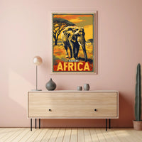Safari Adventure Elephant Vintage Print Travel Poster PosterGoat
