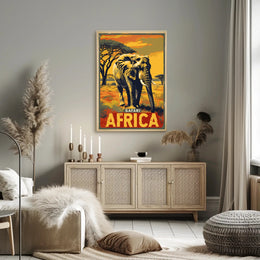 Safari Adventure Elephant Vintage Print Travel Poster PosterGoat