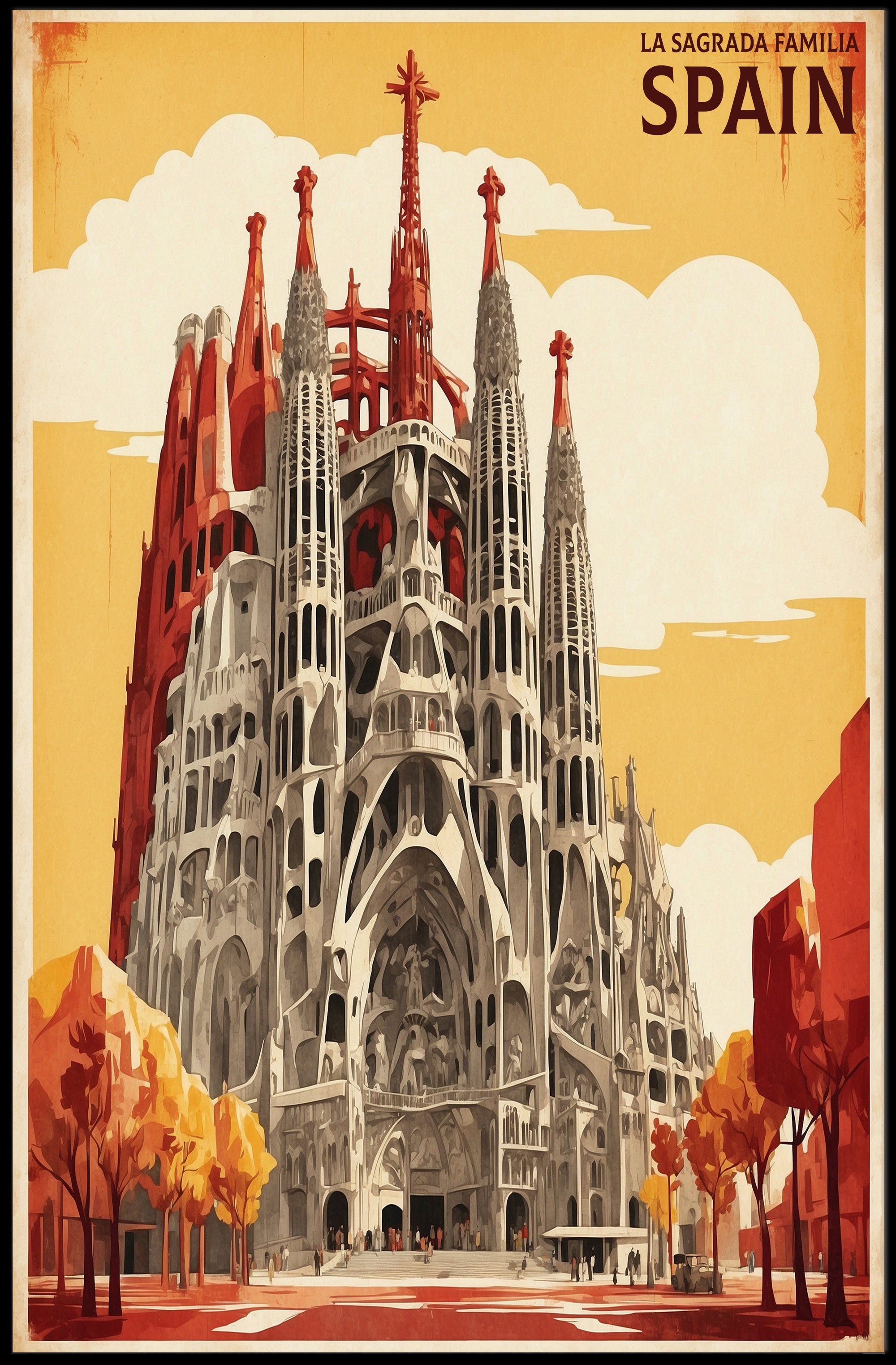 Sagrada Familia Barcelona Travel Architectural Masterpiece Art Poster PosterGoat