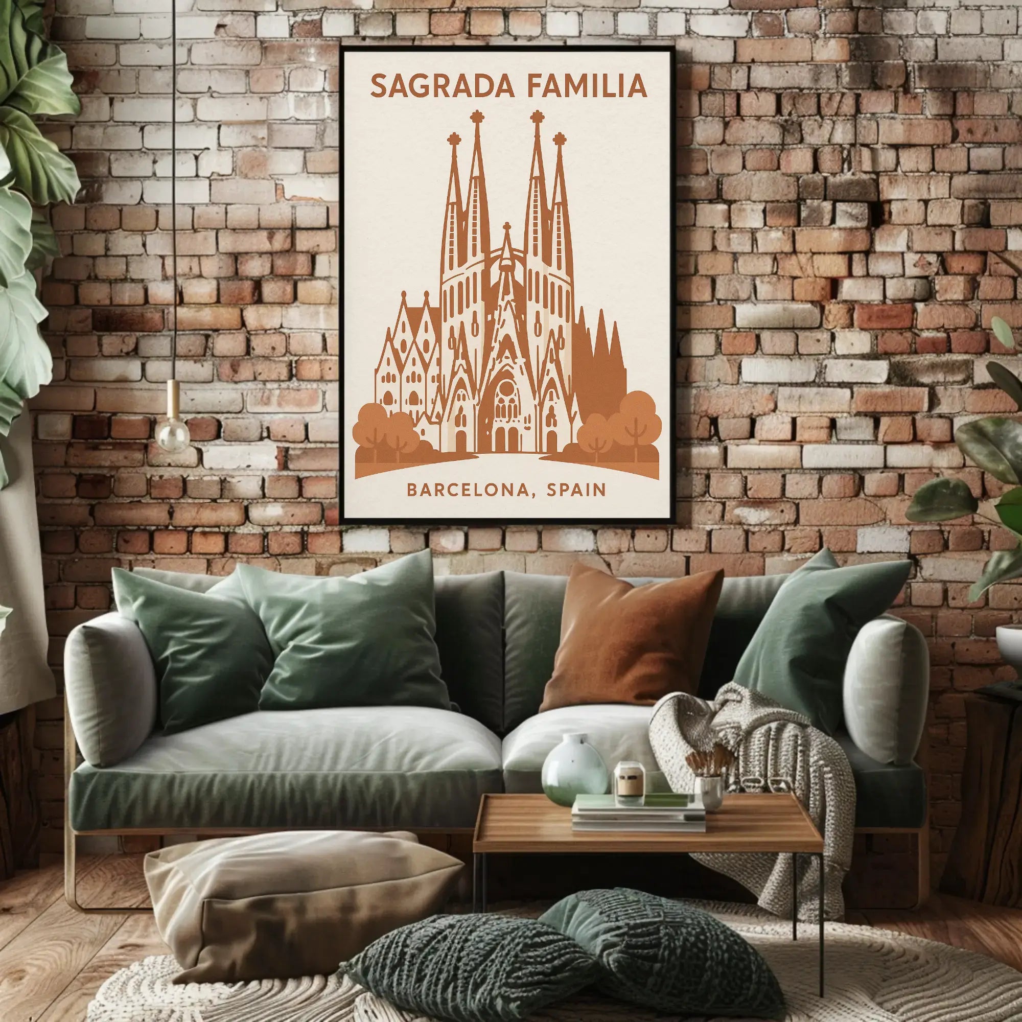 Sagrada Familia Barcelona Travel Destination Vintage Poster PosterGoat