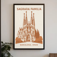 Sagrada Familia Barcelona Travel Destination Vintage Poster PosterGoat