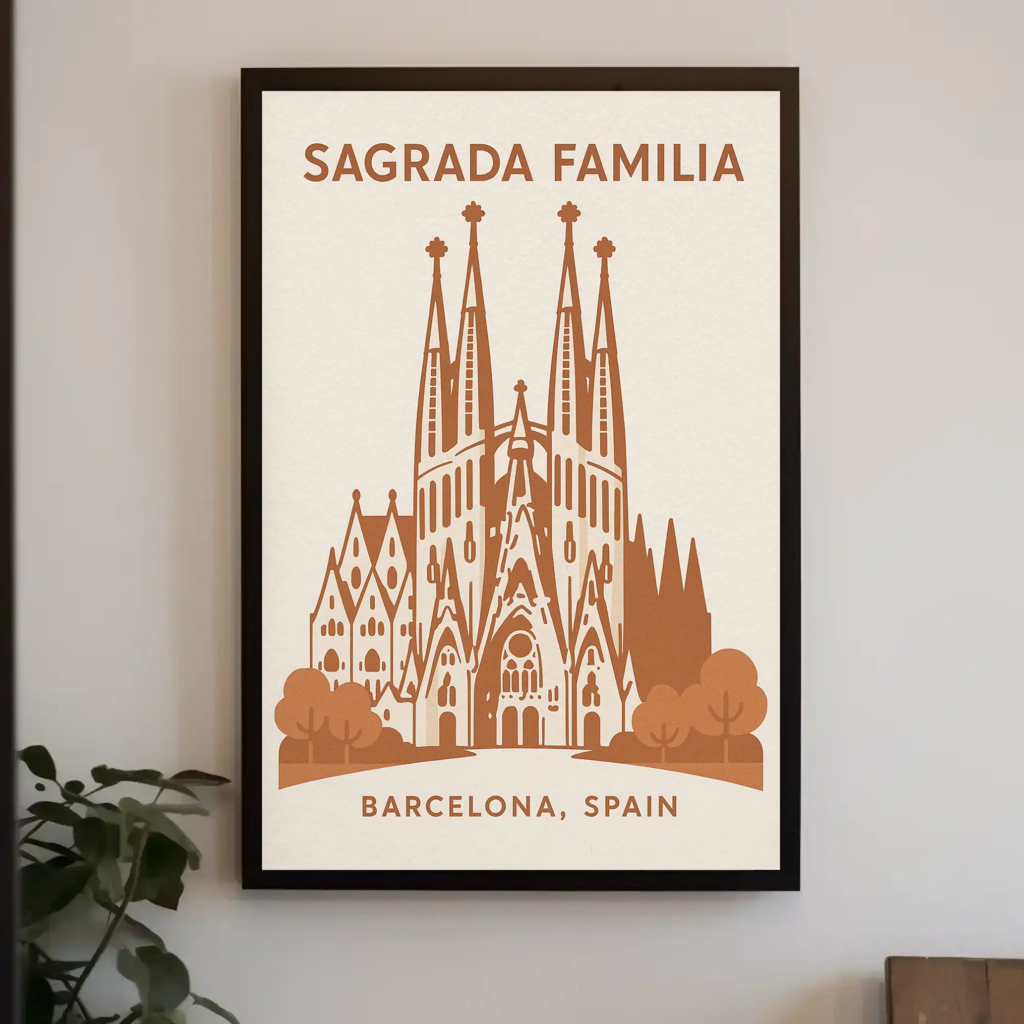 Sagrada Familia Barcelona Travel Destination Vintage Poster PosterGoat