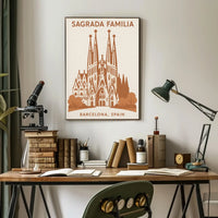Sagrada Familia Barcelona Travel Destination Vintage Poster PosterGoat