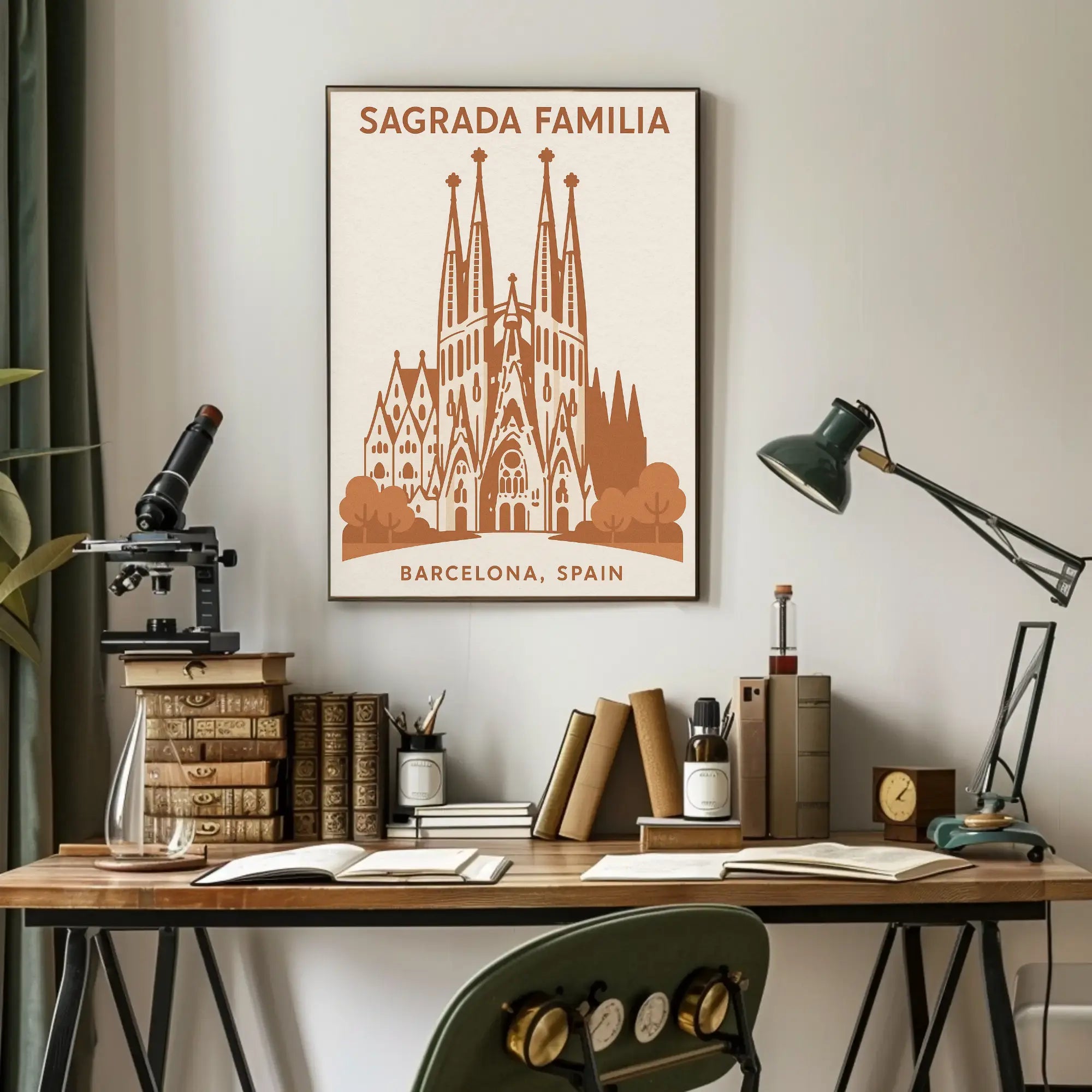 Sagrada Familia Barcelona Travel Destination Vintage Poster PosterGoat