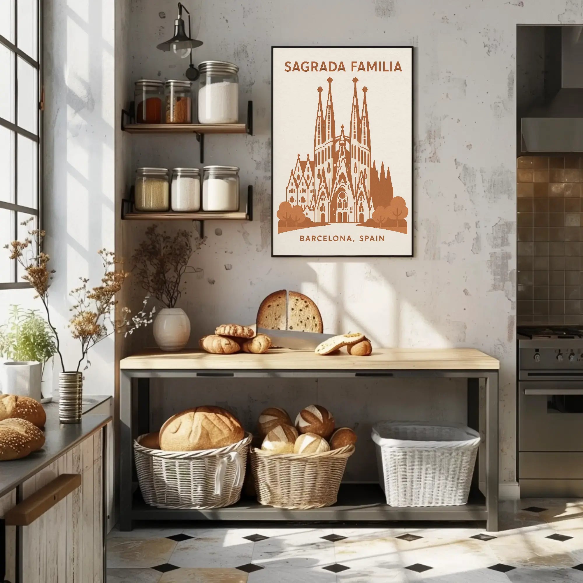 Sagrada Familia Barcelona Travel Destination Vintage Poster PosterGoat