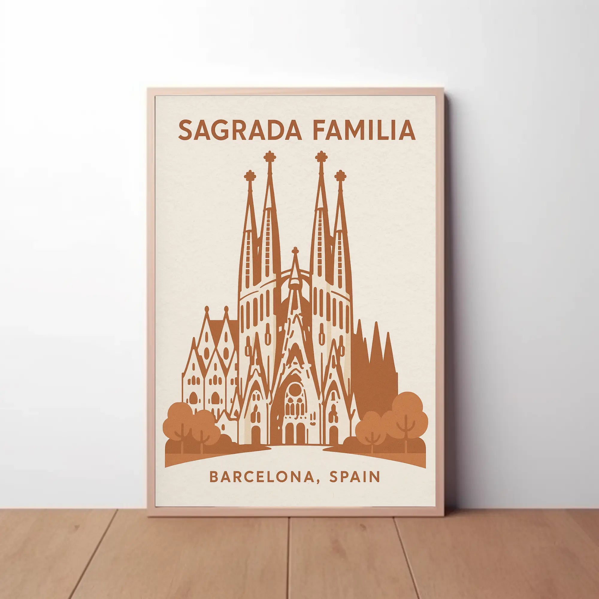 Sagrada Familia Barcelona Travel Destination Vintage Poster PosterGoat