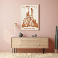 Sagrada Familia Barcelona Travel Destination Vintage Poster PosterGoat