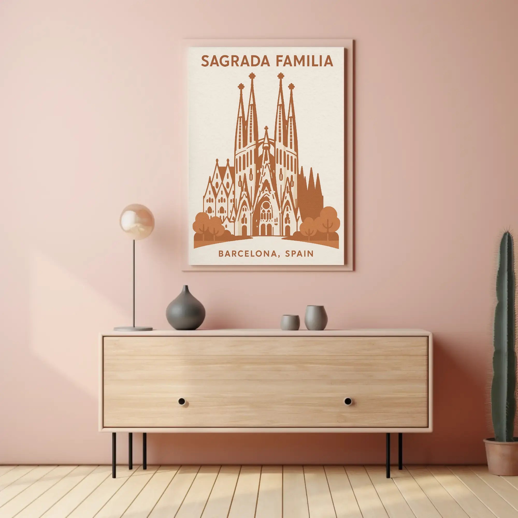Sagrada Familia Barcelona Travel Destination Vintage Poster PosterGoat