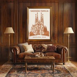 Sagrada Familia Barcelona Travel Destination Vintage Poster PosterGoat