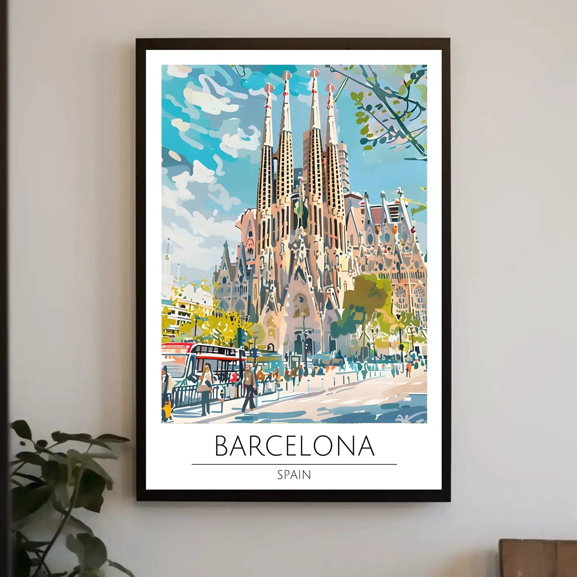 Sagrada Família Barcelona Vibrant Cityscape Travel Poster PosterGoat