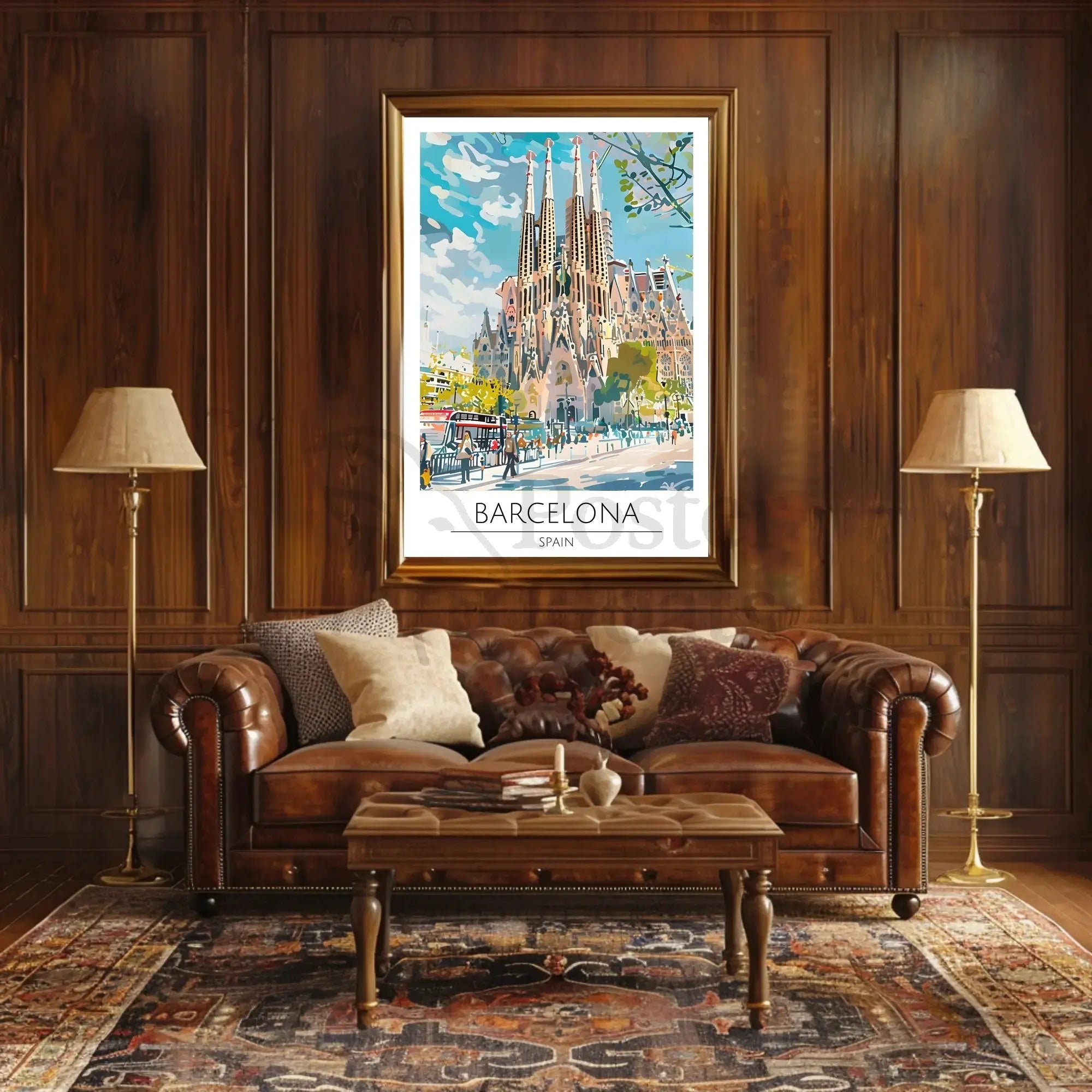 Sagrada Família Barcelona Vibrant Cityscape Travel Poster PosterGoat