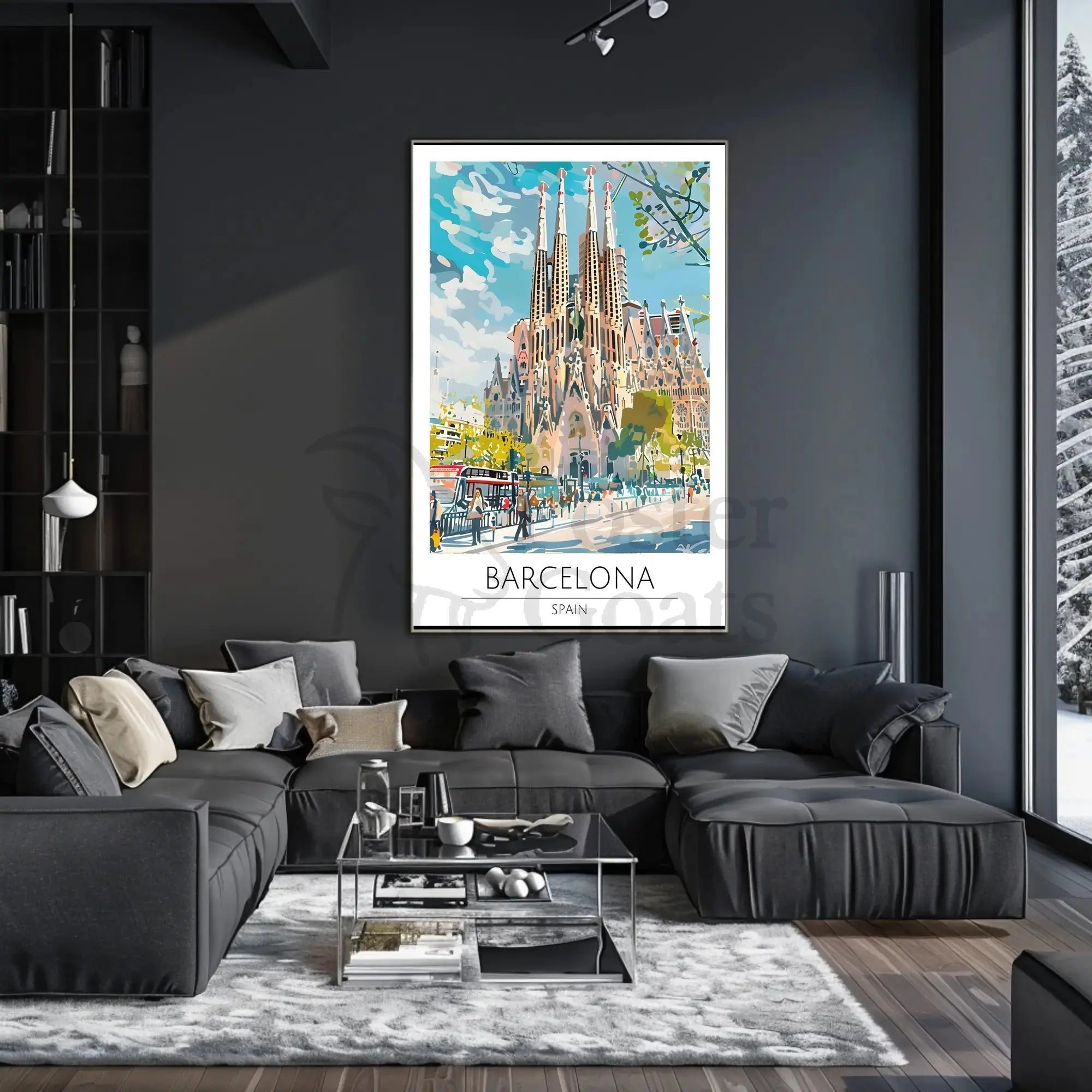 Sagrada Família Barcelona Vibrant Cityscape Travel Poster PosterGoat