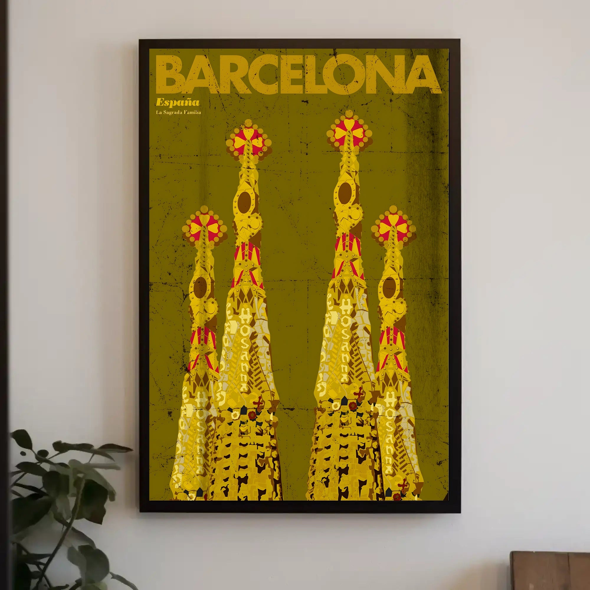 Sagrada Familia Barcelona Vintage Travel Poster PosterGoat