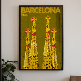 Sagrada Familia Barcelona Vintage Travel Poster PosterGoat