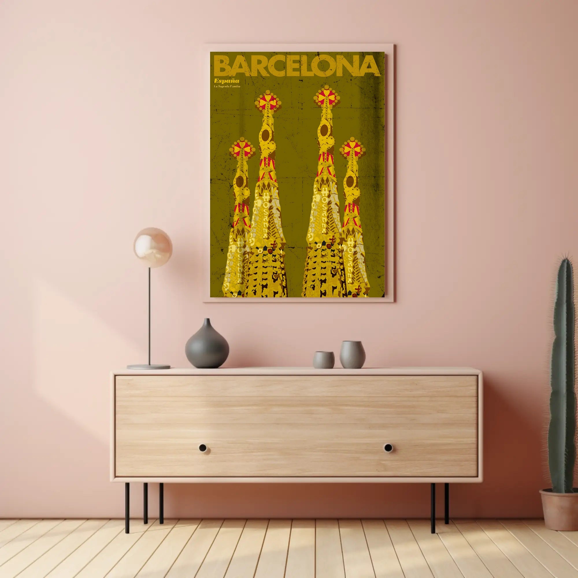 Sagrada Familia Barcelona Vintage Travel Poster PosterGoat