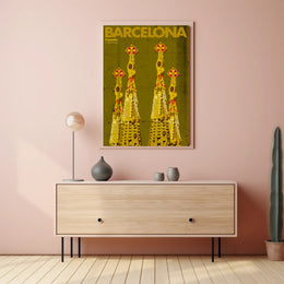 Sagrada Familia Barcelona Vintage Travel Poster PosterGoat