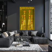 Sagrada Familia Barcelona Vintage Travel Poster PosterGoat