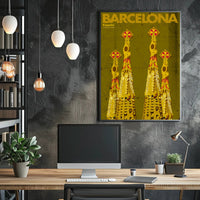 Sagrada Familia Barcelona Vintage Travel Poster PosterGoat