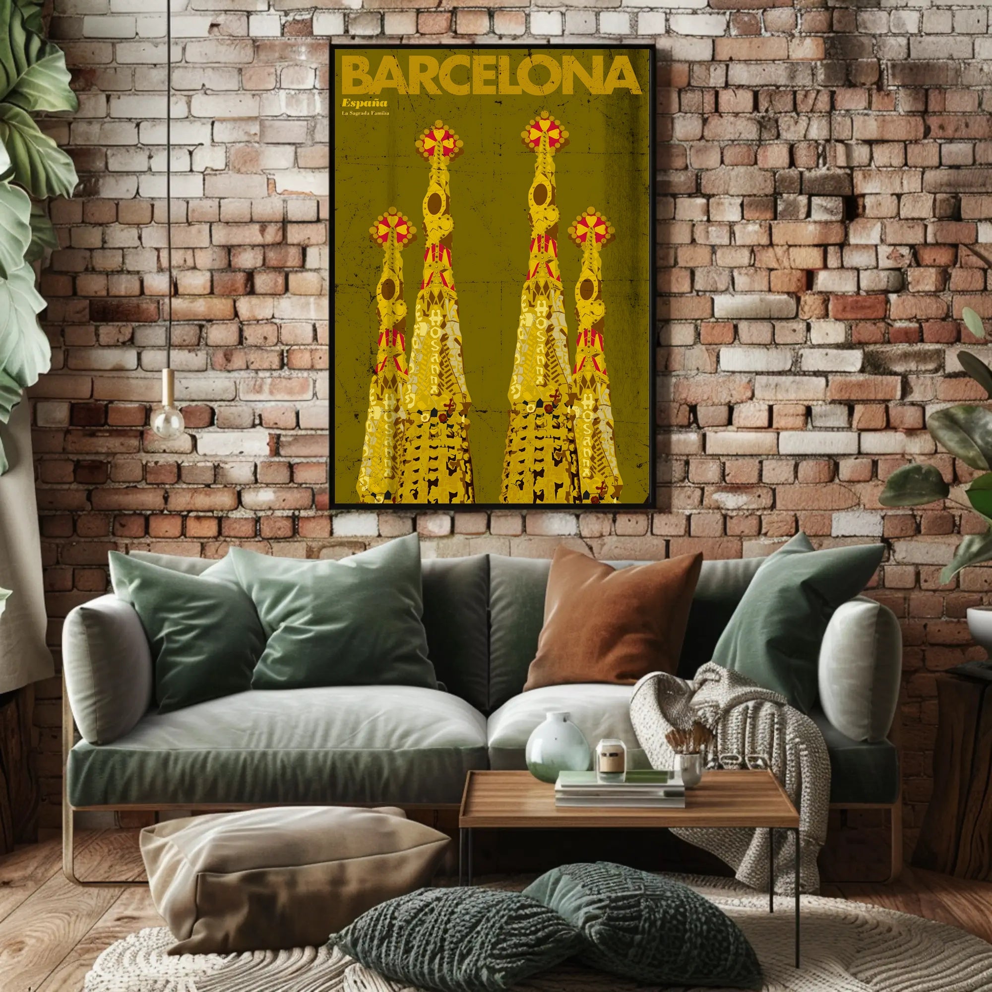 Sagrada Familia Barcelona Vintage Travel Poster PosterGoat