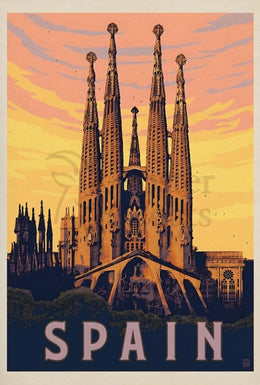 Sagrada Família Vintage Travel Art Print Travel Poster PosterGoat