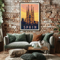 Sagrada Família Vintage Travel Art Print Travel Poster PosterGoat