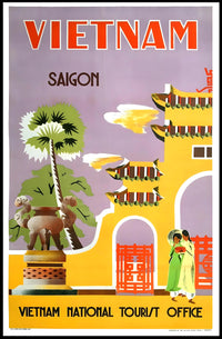 Saigon Vintage Travel Poster: Vibrant Mid-Century Design PosterGoat