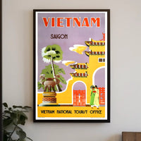 Saigon Vintage Travel Poster: Vibrant Mid-Century Design PosterGoat