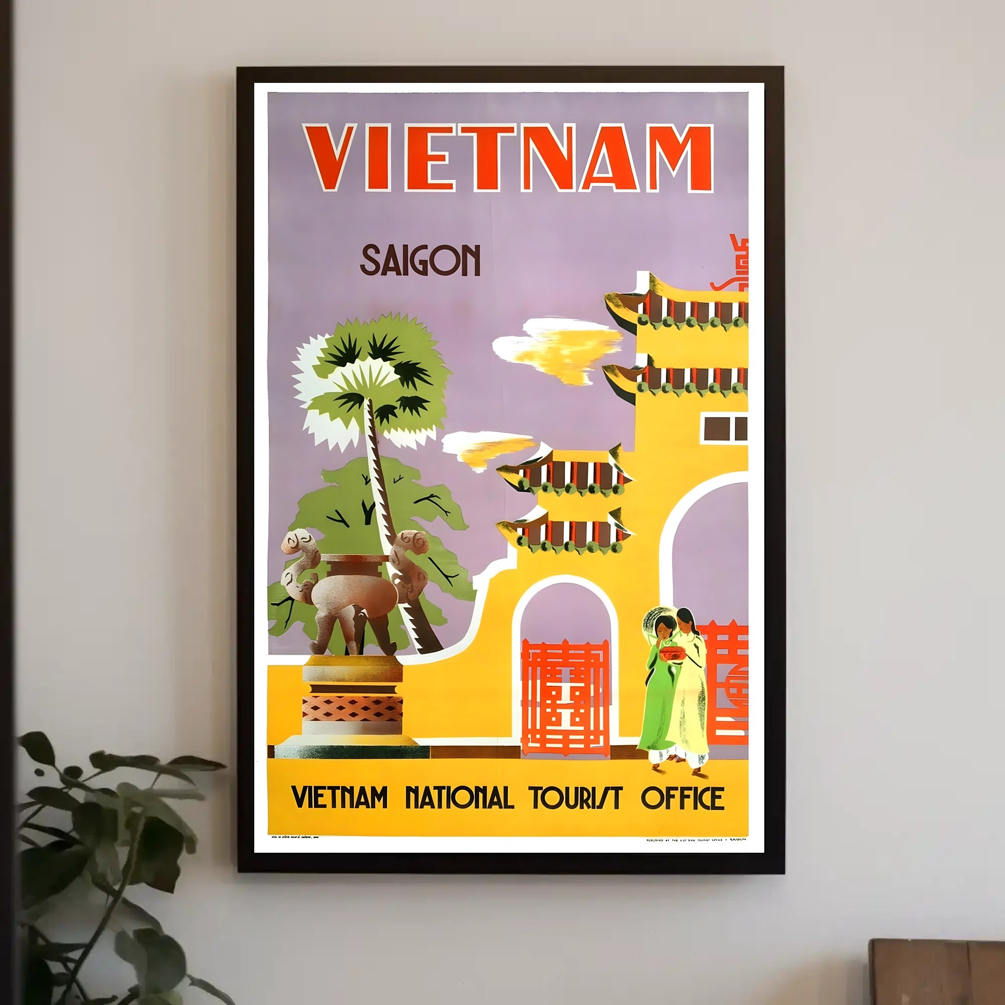 Saigon Vintage Travel Poster: Vibrant Mid-Century Design PosterGoat