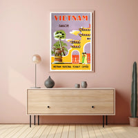 Saigon Vintage Travel Poster: Vibrant Mid-Century Design PosterGoat