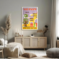 Saigon Vintage Travel Poster: Vibrant Mid-Century Design PosterGoat