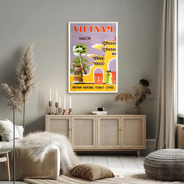 Saigon Vintage Travel Poster: Vibrant Mid-Century Design PosterGoat
