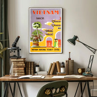 Saigon Vintage Travel Poster: Vibrant Mid-Century Design PosterGoat