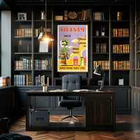Saigon Vintage Travel Poster: Vibrant Mid-Century Design PosterGoat